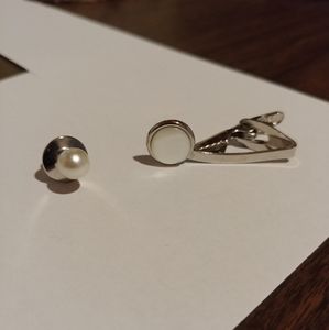Vintage Pearl Tie Clip and Pin
